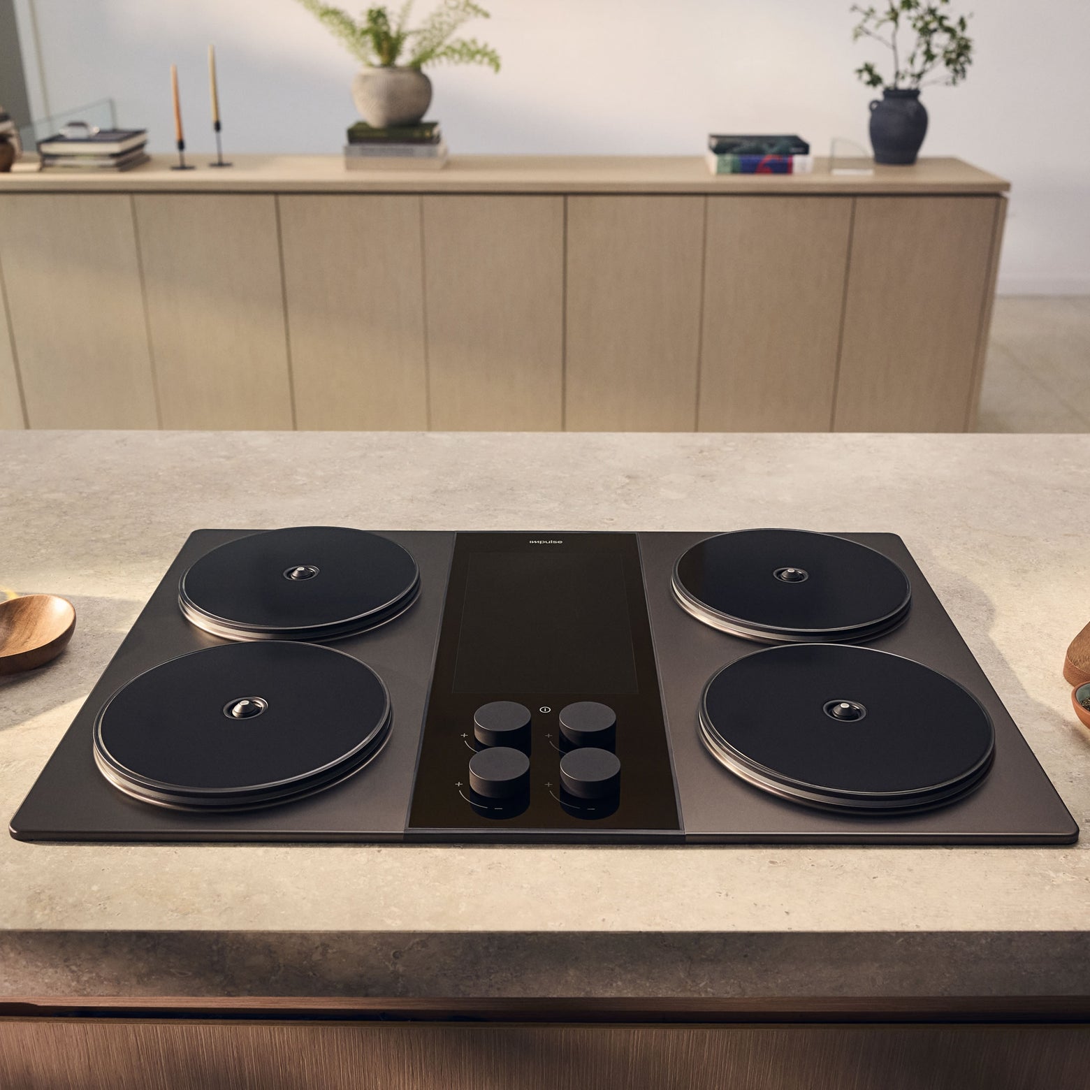The Impulse Cooktop on a stone counter